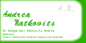 andrea matkovits business card